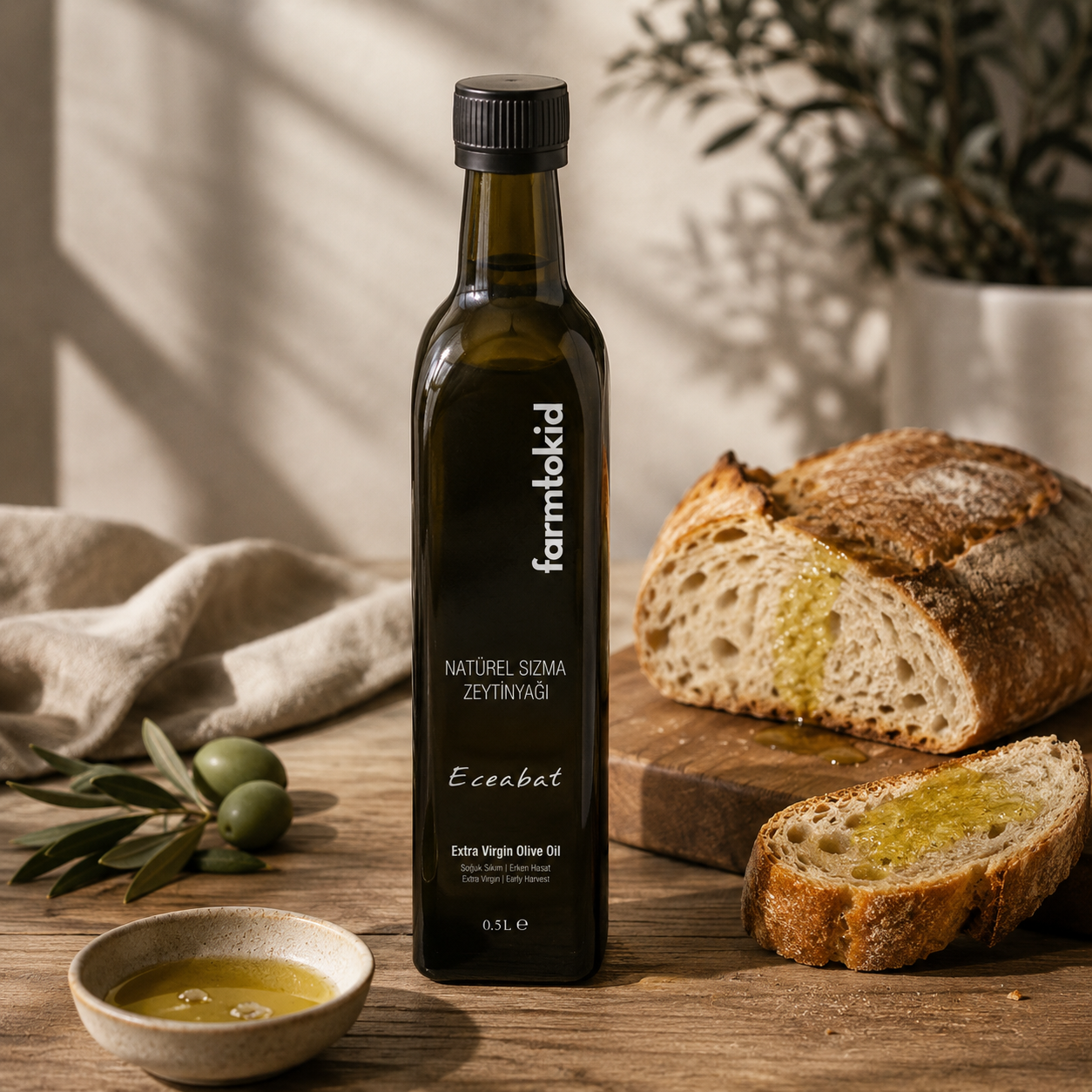 Erken Hasat Soğuk Sıkım Natürel Sızma Zeytin Yağı Eceabat-0,5 Lt