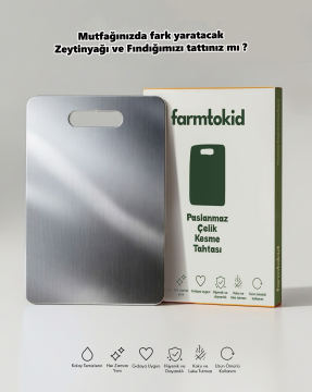 Paslanmaz Çelik Kesme Tahtası  20cmx30cm - 304 Kalite