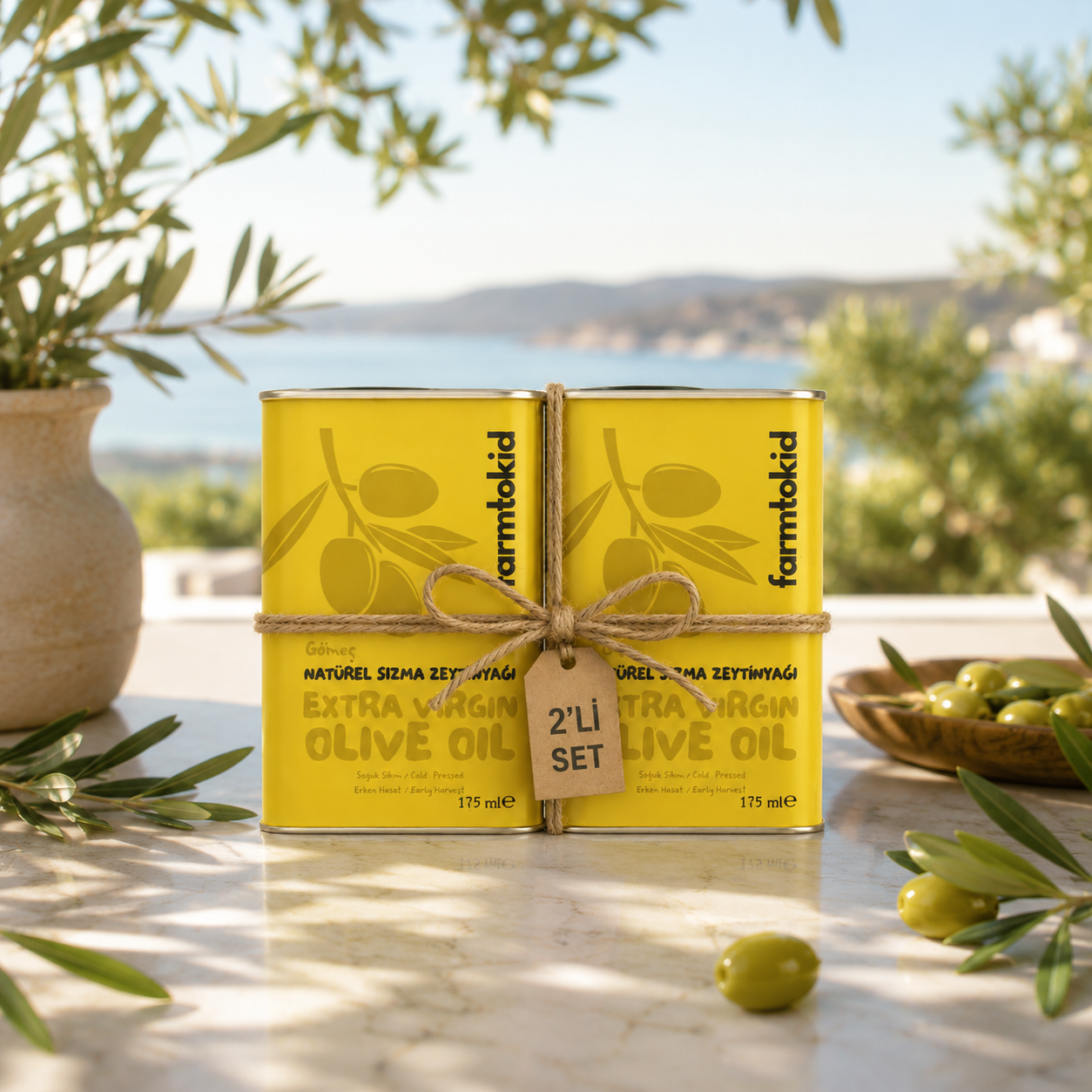 Natürel Sızma Zeytinyağı Gömeç 2'li Set 175 ml