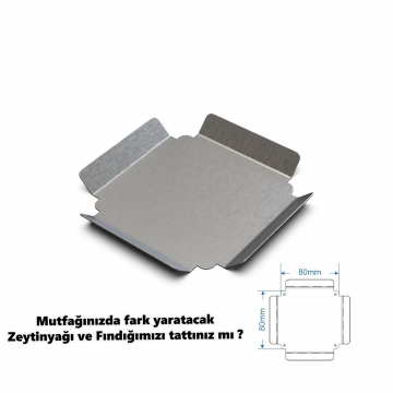 Paslanmaz Çelik Sunum Tepsisi 8x8 cm - 304 Kalite