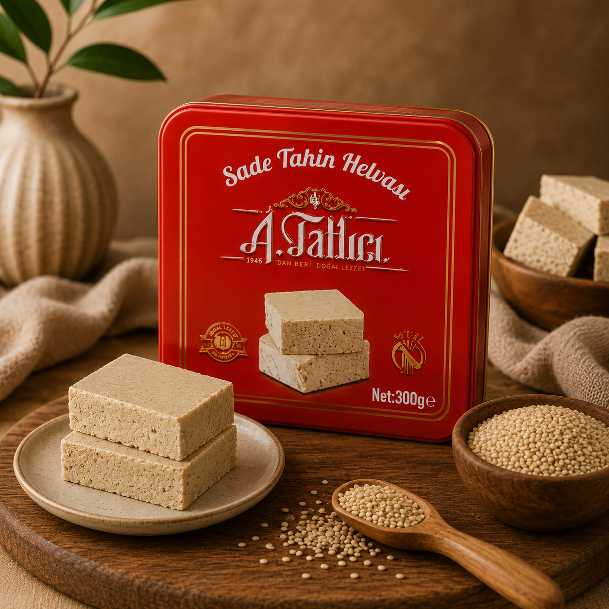 Abdurrahman Tatlıcı Sade Helva - 300 Gr Teneke