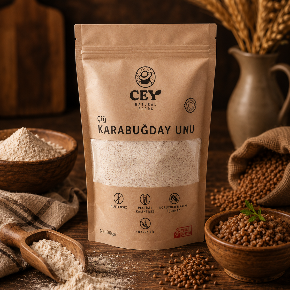 Organik Karabuğday Unu - Glutensiz 500 Gr