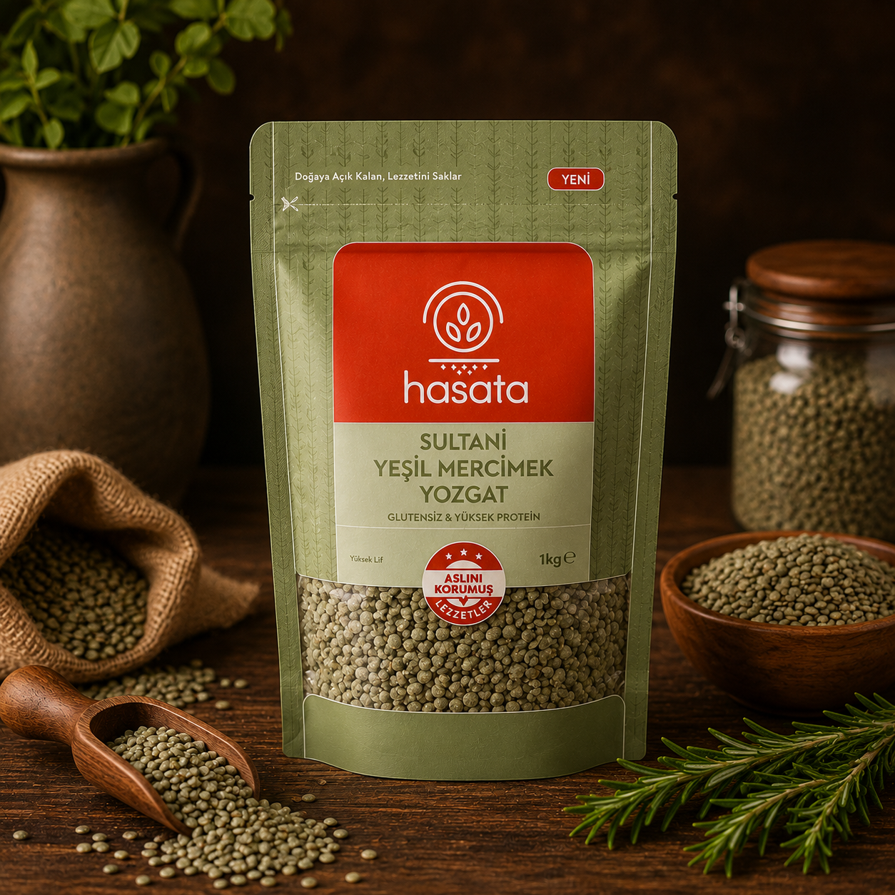Yozgat Sultani Yeşil Mercimek 1 Kg