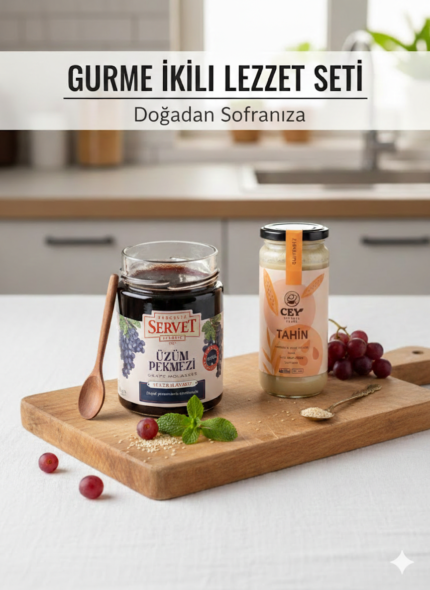 Tahin & Üzüm Pekmezi - Glutensiz İkili Set