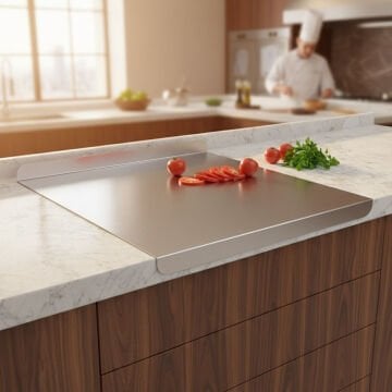 Paslanmaz Çelik Tezgahlık – Çift Büküm 60x60 cm - 304 Kalite