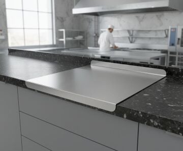 Paslanmaz Çelik Tezgahlık – Çift Büküm 60x60 cm - 304 Kalite