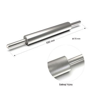 Paslanmaz Çelik Merdane 59 cm 70 mm Çap - 304 Kalite