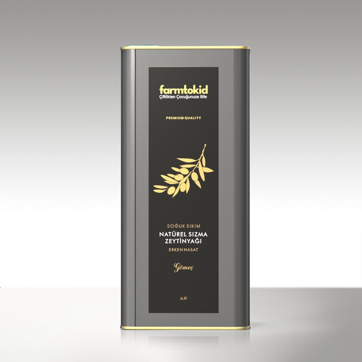 Erken Hasat Soğuk Sıkım Natürel Sızma Zeytinyağı Gömeç – 5 Lt