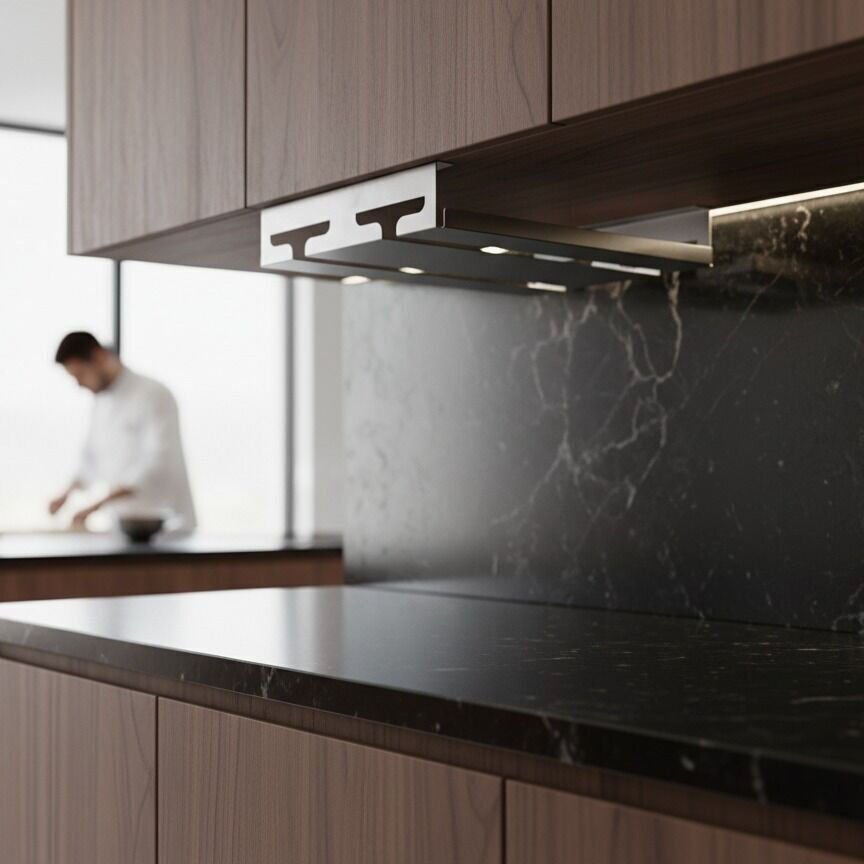 Paslanmaz Çelik Dolap İçi Kadeh Askılığı - 304 Kalite 2'li