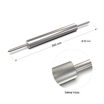Paslanmaz Çelik Merdane 59 cm 50 mm Çap - 2,2 Kg - 304 Kalite