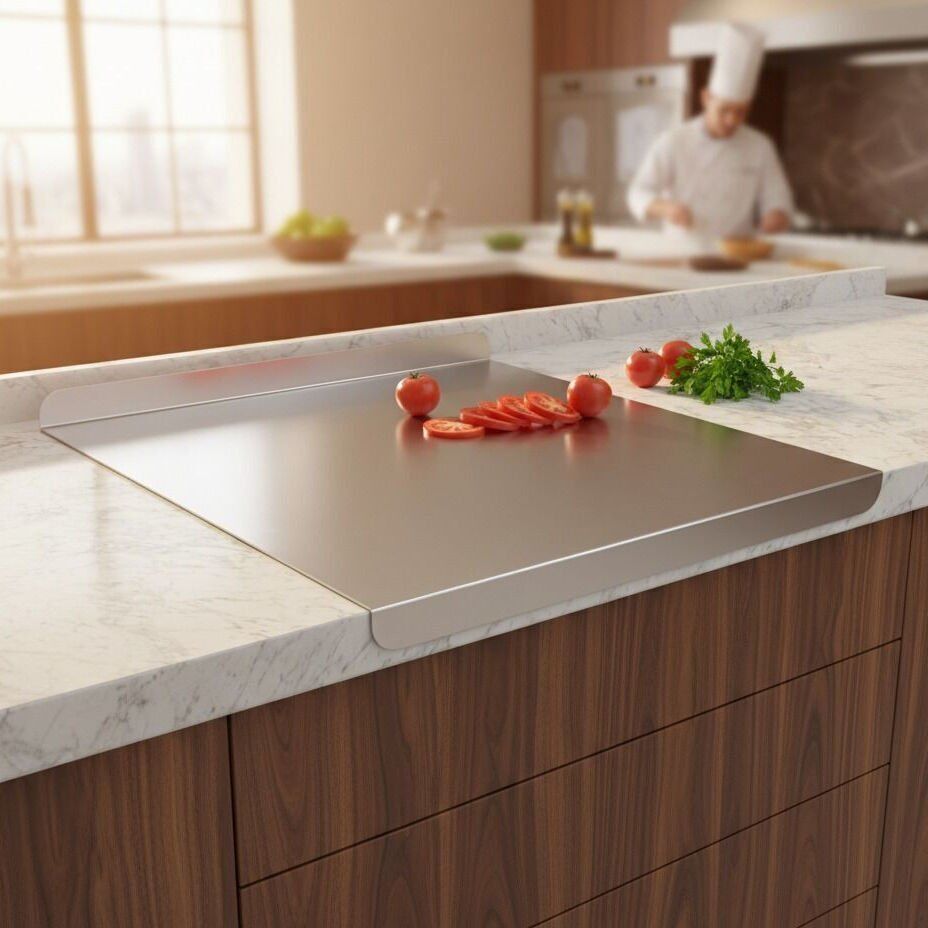 Paslanmaz Çelik Tezgahlık – Çift Büküm 60x60 cm - 304 Kalite Outlet Ürün