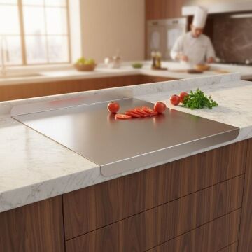 Paslanmaz Çelik Tezgahlık – Çift Büküm 60x60 cm - 304 Kalite Outlet Ürün