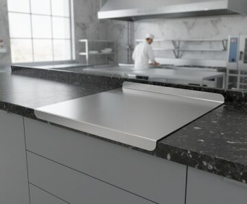 Paslanmaz Çelik Tezgahlık – Çift Büküm 60x60 cm - 304 Kalite Outlet Ürün