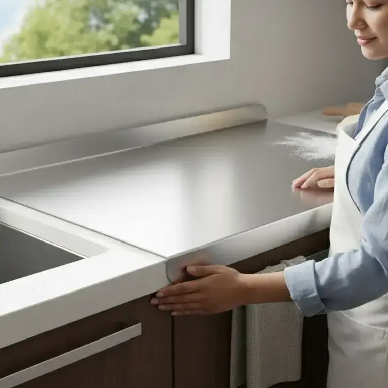 Paslanmaz Çelik Tezgahlık – Çift Büküm 50x80 cm - 304 Kalite Outlet Ürün