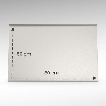 Paslanmaz Çelik Tezgahlık – Çift Büküm 50x80 cm - 304 Kalite Outlet Ürün