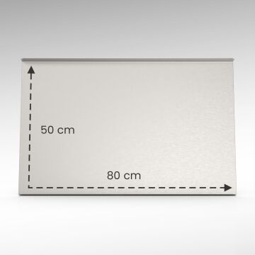 Paslanmaz Çelik Tezgahlık – Çift Büküm 50x80 cm - 304 Kalite Outlet Ürün