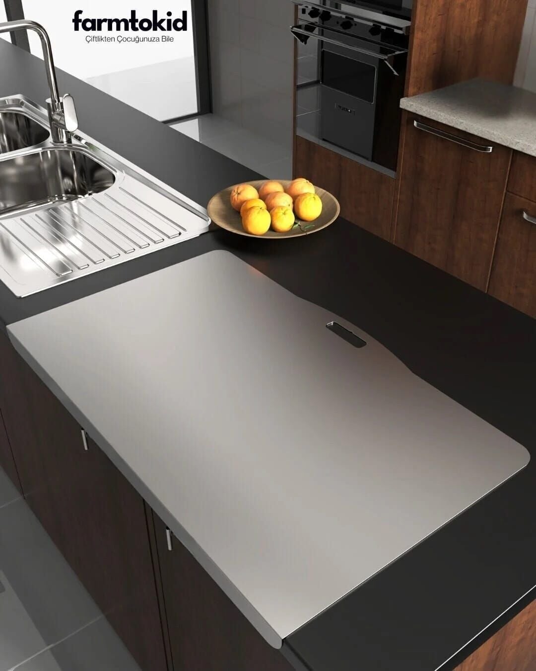 Paslanmaz Çelik Tezgahlık – Tek Büküm 50x80cm - 316 Kalite Outlet Ürün