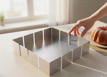 Paslanmaz Çelik Kek ve Pasta Kalıbı 20x20 cm – 4 cm Yükseklik – 304 Kalite