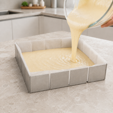 Paslanmaz Çelik Kek ve Pasta Kalıbı 20x20 cm – 4 cm Yükseklik – 304 Kalite