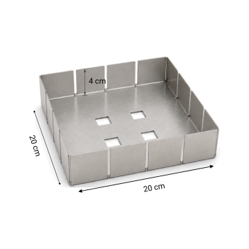 Paslanmaz Çelik Kek ve Pasta Kalıbı 20x20 cm – 4 cm Yükseklik – 304 Kalite