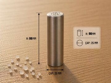 Paslanmaz Çelik Tuzluk 90 mm – 304 Kalite