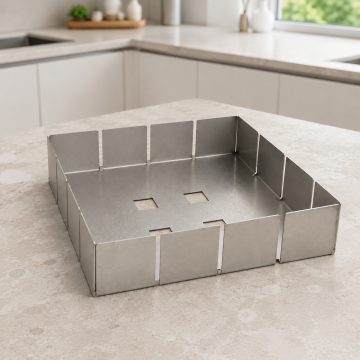 Paslanmaz Çelik Kek ve Pasta Kalıbı 20x20 cm – 4 cm Yükseklik – 304 Kalite Outlet Ürün