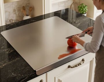 Paslanmaz Çelik Tezgahlık – Tek Büküm Bariyerli 60x60 cm - 304 Kalite