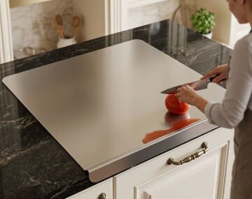 Paslanmaz Çelik Tezgahlık – Tek Büküm Bariyerli 50x80 cm - 316 Kalite
