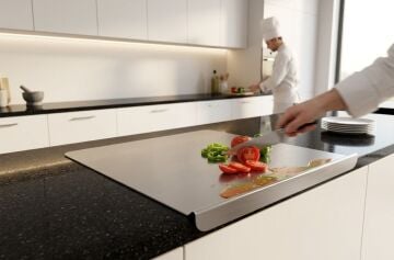 Paslanmaz Çelik Tezgahlık – Tek Büküm Bariyerli 50x80 cm - 316 Kalite Outlet Ürün