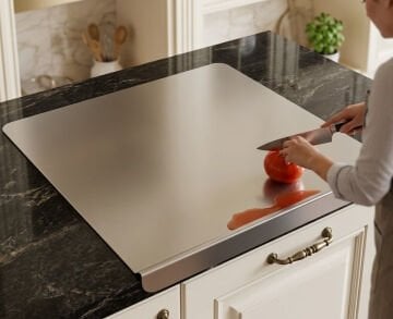 Paslanmaz Çelik Tezgahlık – Tek Büküm Bariyerli 50x80 cm - 316 Kalite Outlet Ürün