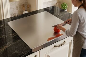 Paslanmaz Çelik Tezgahlık – Tek Büküm Bariyerli 60x60 cm - 304 Kalite Outlet Ürün