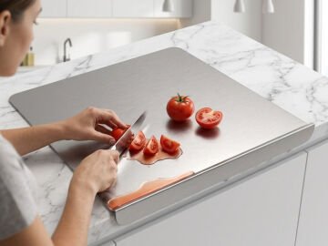 Paslanmaz Çelik Tezgahlık – Tek Büküm Bariyerli 50x80 cm - 304 Kalite Outlet Ürün