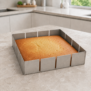 Paslanmaz Çelik Kek ve Pasta Kalıbı 20x20 cm – 5 cm Yükseklik – 304 Kalite Outlet
