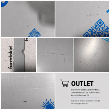 Paslanmaz Çelik Tezgahlık – Tek Büküm 55x70 cm – 316 Kalite Outlet Ürün