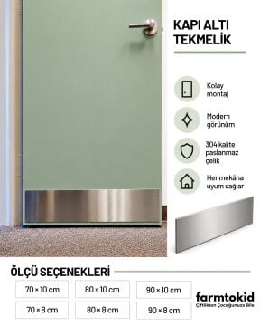 Paslanmaz Çelik Kapı Altı Koruma Plakası Tekmelik