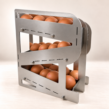 Farmtokid 3 Katlı Yumurta Dispanseri – Çift Kanallı Metal Yumurtalık