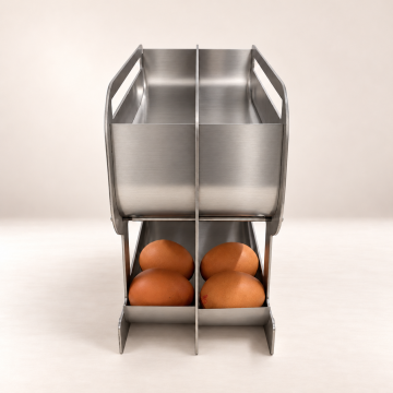 Farmtokid 3 Katlı Yumurta Dispanseri – Çift Kanallı Metal Yumurtalık